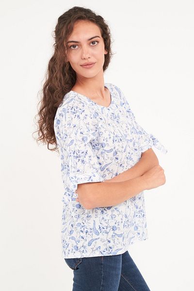 Timeout Camasa dama maneca scurta cu imprimeu floral