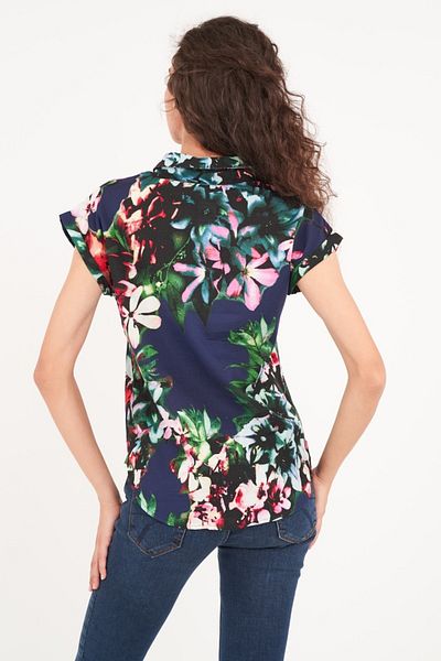Timeout Camasa dama maneca scurta cu imprimeu floral