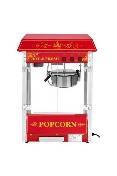 Royal Catering Profesjonalna wydajna maszyna do popcornu nastawna 230V 1.6kW czerwona