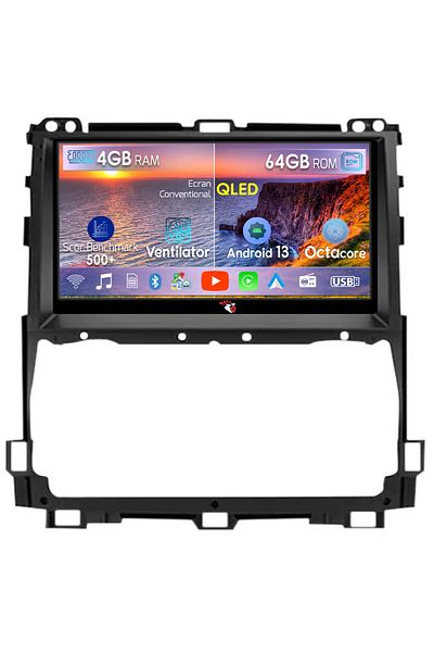 navi-it Dedicated navigation for Toyota Prado 2002-2009, 4GB RAM 64GB ROM, Octacore, Android 13, QLED 9" display