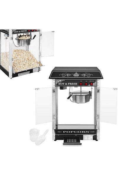 Royal Catering Profesjonalna wydajna maszyna do popcornu nastawna 230V 1.6kW czarna