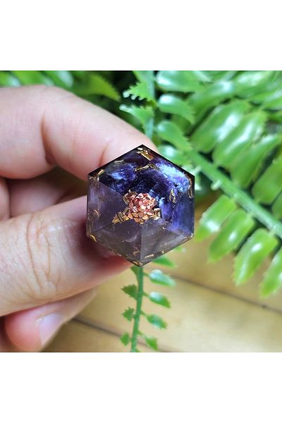Singincraft Steel Chain Amethyst Pandul Orgonite Necklace (Hand Made Tasaeim Products)