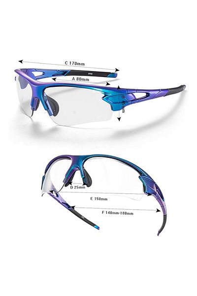 shumee Okulary rowerowe fotochromowe z filtrem UV 400 niebieskie