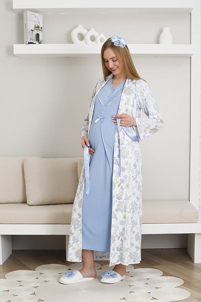 ERDENİZ TEKSTİL Îmbrăcăminte de noapte și rochie de maternitate pentru gravidă / țesătură din bumbac viscoză cu model
