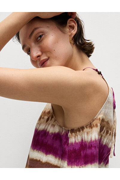 Marks & Spencer Keten Karışımlı Halter Yaka Bluz