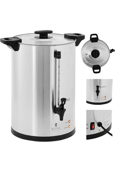Royal Catering Zaparzacz do kawy herbaty z kranem 20 l 1650 W srebrny