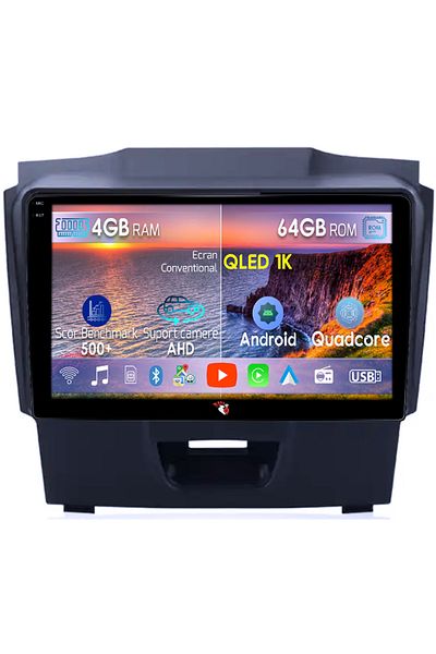 navi-it Navigatie dedicata Isuzu D-Max 2017, 4GB RAM 64GB ROM, Octacore, Android 14, Display QLED 1K 9", Car