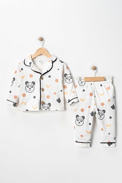 ENİA BABY 100% Cotton Double Breasted Collar Front Buttoned Seasonal Baby Pajama Set