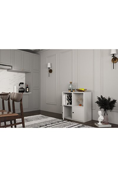 Nettrends Kapakli Rafli Çok Amaçli Dolap Beyaz 65 Cm Ça-d-1012-Ç