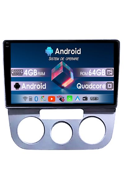 navi-it Navigatie dedicata Volkswagen Jetta 5 2005-2010, 4GB RAM 64GB ROM, Quad Core, Display 9" QLED 1K, Ca