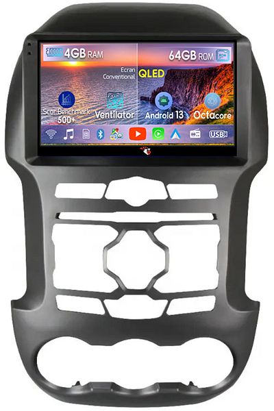 navi-it Navigatie dedicata Ford Ranger 2012-2014, 4GB RAM 64GB ROM, Octacore, Android 13, Display QLED 9", D