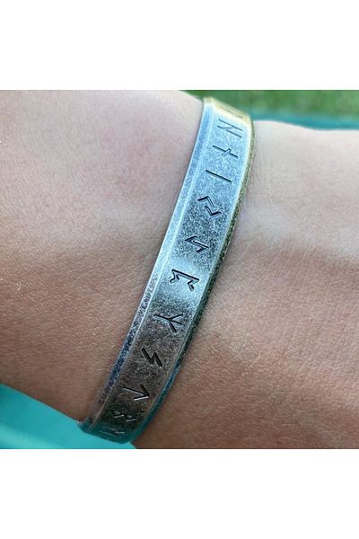 Viking Nordic Mythology Runic Alphabet Vegvisir Adjustable Tarnish&Rustproof 316L Steel Bracelet