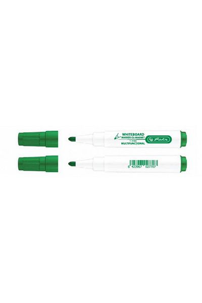 Herlitz Whiteboard Marker, Color Green, Material Plastic, With Eraser & Magnet