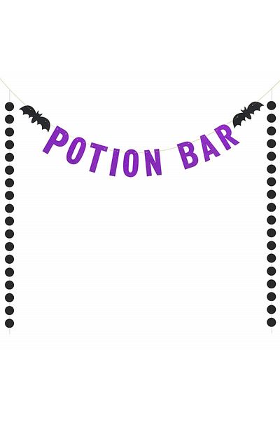 LANMOK Halloween banner, paper, black/purple, 3 m