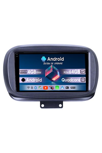 navi-it Navigatie dedicata Fiat 500X 2014-2020, 4GB RAM 64GB ROM, Quadcore, Android 14, Display QLED 1K 9",