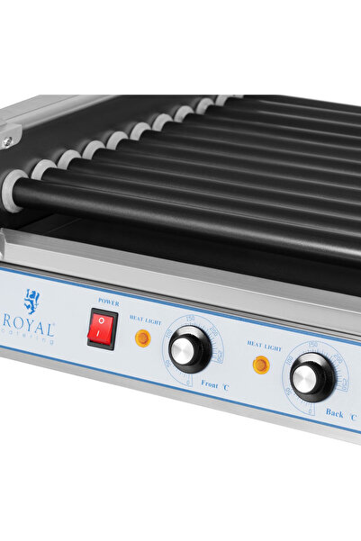 Royal Catering Grill rolkowy z szybą Roller grill z rolkami z teflonu 11T