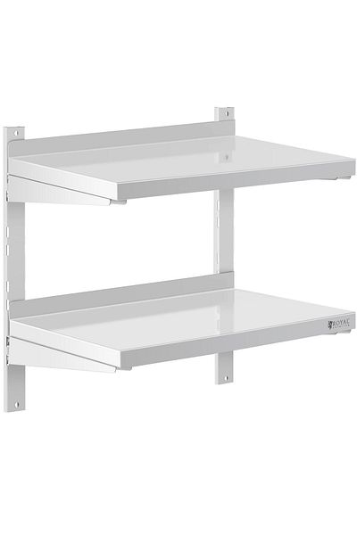 Royal Catering Raft dublu reglabil pentru catering, suspendat pe perete, STEEL, 60 x 40 cm