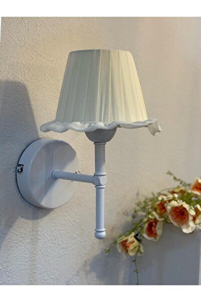 Maison Avf Osmanlı İpeği Fırfır İşlemeli Kablosuz Pilli Aplik– Alt Beyaz