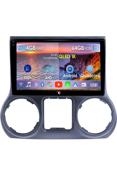 navi-it Navigatie dedicata Jeep Wrangler 2011-2016, 4GB RAM 64GB ROM, Octacore, Android 14, Display QLED 1K