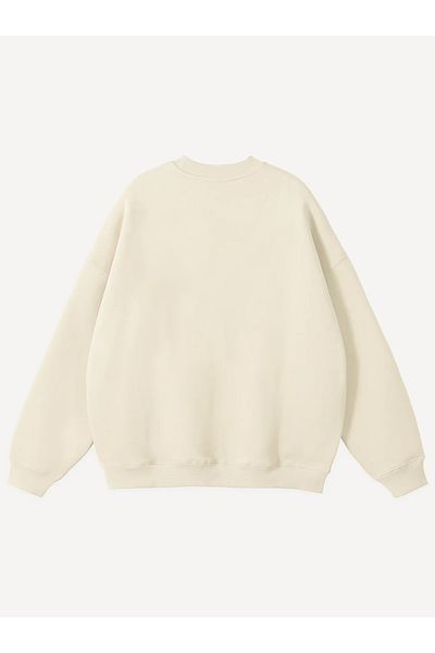 Mad&Calf Unisex Teddy Boy εμπριμέ με λαιμόκοψη Oversize φούτερ