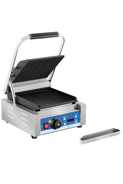 Royal Catering Kontakt grill elektryczny kontaktowy z wyświetlaczem LED żeliwne płyty 1800W