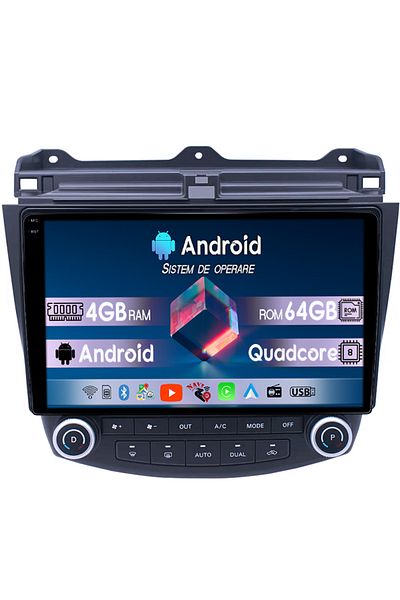 navi-it Navigatie dedicata Honda Accord VII 2003-2008, 4GB RAM 64GB ROM, Quadcore, Android 14, Display QLED