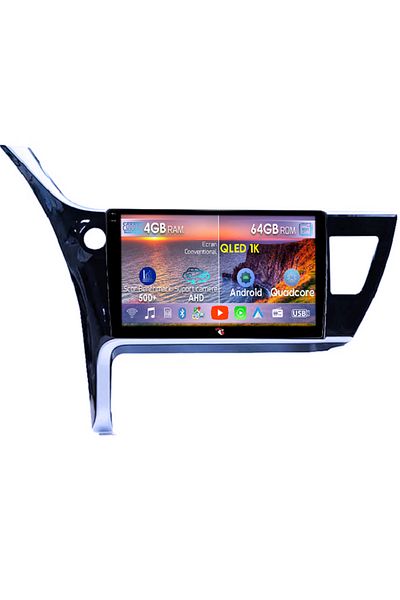 navi-it Navigatie dedicata Toyota Corolla 2017-2019, 4GB RAM 64GB ROM, Octacore, Android 14, Display QLED 1K