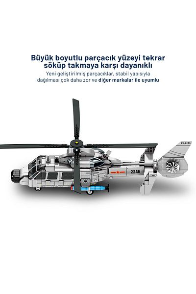 Sembo Block Z-9 Navy Helicopter Building Block Set 449 Pieces