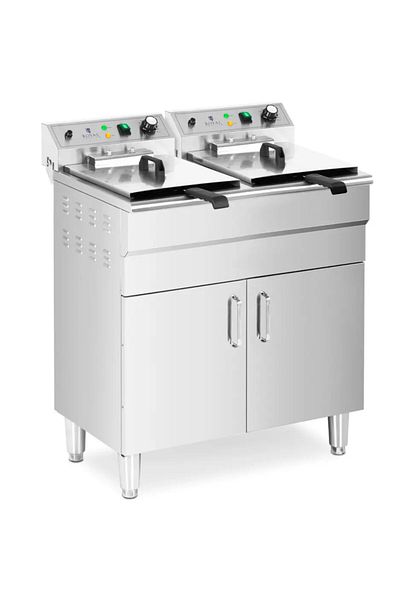 Royal Catering Friteuză electrică dublă independentă cu dulap 400 V 10000 W 26 l