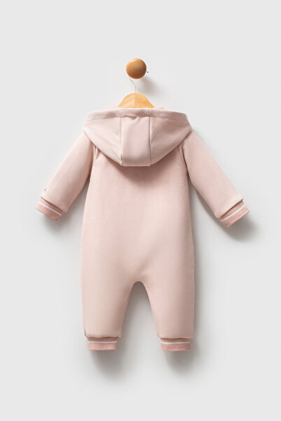 U.S. Polo Assn. Licensed Baby Girl Hooded Jumpsuit