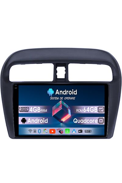 navi-it Navigatie dedicata Mitsubishi Mirage Attrage 2012-2018, 4GB RAM 64GB ROM, Octacore, Display 9" QLED