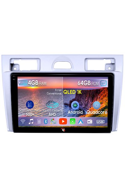 navi-it Navigatie dedicata Ford Fiesta MK5 2002-2008, Gri, 4GB RAM 64GB ROM, Octacore, Android 14, Display Q