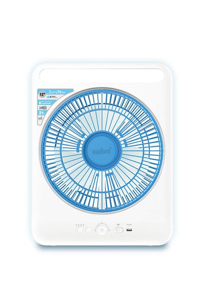 Sanford Sanford 12-inch Rechargeable Box Fan with LED Light | SF919BFN