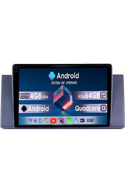navi-it Navigatie dedicata BMW X5 E53 2000-2006, 4GB RAM 64GB ROM, Quadcore, Android 14, Display QLED 1K 9",