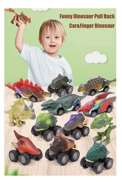 COOYA Dinosaur Toy, 10 Piece Finger Backwheel Set, Interactive Simulation Model for Kids