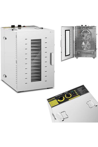 Royal Catering Uscător industrial de alimente pentru ierburi, fructe, ciuperci, 16 grătare, 1500 W