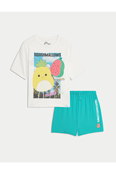 Marks & Spencer Saf Pamuklu Squishmallows™ Pijama Takımı (5–16 Yaş)
