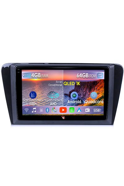 navi-it Dedicated navigation Skoda Octavia A7 2014, 4GB RAM 64GB ROM, Octacore, Android 14, Display QLED 1K 10