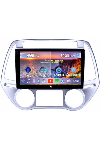 navi-it Dedicated navigation for Hyundai I20 2012-2014, 4GB RAM 64GB ROM, Octacore, Android 14, QLED 1K 10 display