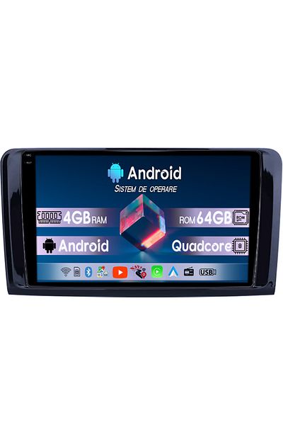 navi-it Navigatie dedicata Mercedes ML W164, 4GB RAM 64GB ROM, Quad Core, Display 9" QLED 1K, Carplay, Andro