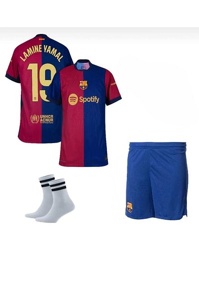 FAMİLYSTAN Barcelona 2024/25 Home Lamine Patch Child Jersey Set of 3