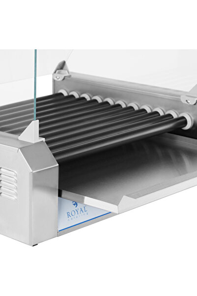 Royal Catering Grill rolkowy z szybą Roller grill z rolkami z teflonu 11T
