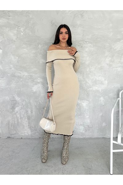 Fanori Woman ΦΟΡΕΜΑ ΠΛΕΚΤΟ MADONNA με λαιμόκοψη με λεπτομέρειες