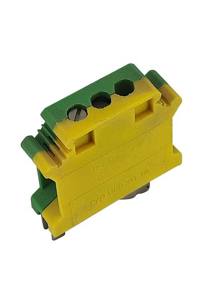flores Rail-mounting string clamp, yellow/green, 16 mm², 10 pcs / set