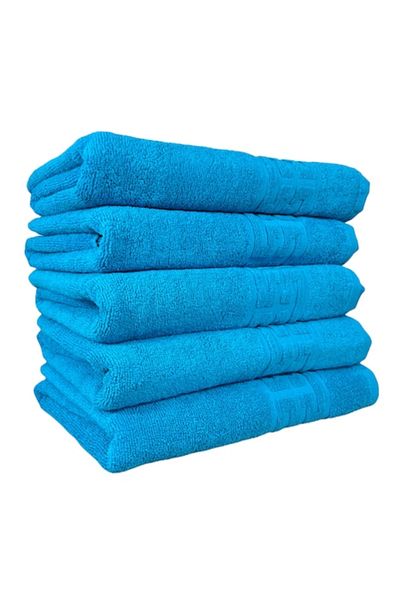 Plush Set 5 Towels, Turquoise, 70x140cm, 100% Cotton, 550GR