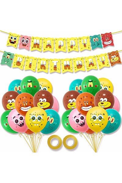 Yisscen birthday set, latex/cardboard, multicolor, 26 pieces