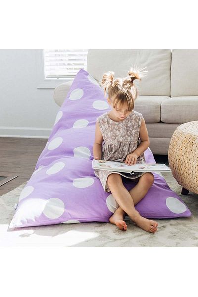 OEM Bean Bag Butterfly Cover, canvas/cotton, white/purple, 76.2 x 127 x 88.9 cm