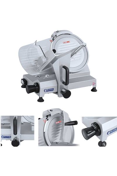 Royal Catering Feliator electric pentru mezeluri și brânzeturi cu ascuțitor 150W, diametru 250mm