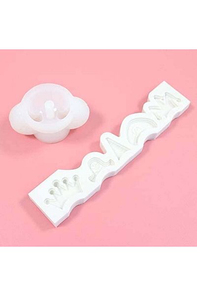 Longwu Set of 2 epoxy resin molds, silicone, white