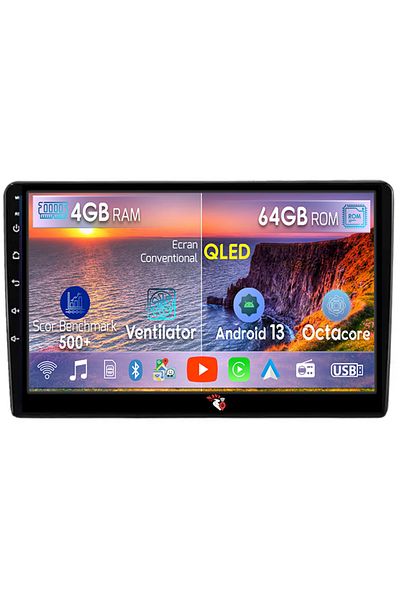 navi-it Navigatie dedicata Renault Duster 2015-2018, 4GB RAM 64GB ROM, Octacore, Android 13, Display QLED 9"